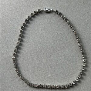 Elegant Silver RhinestoneNecklace 14”